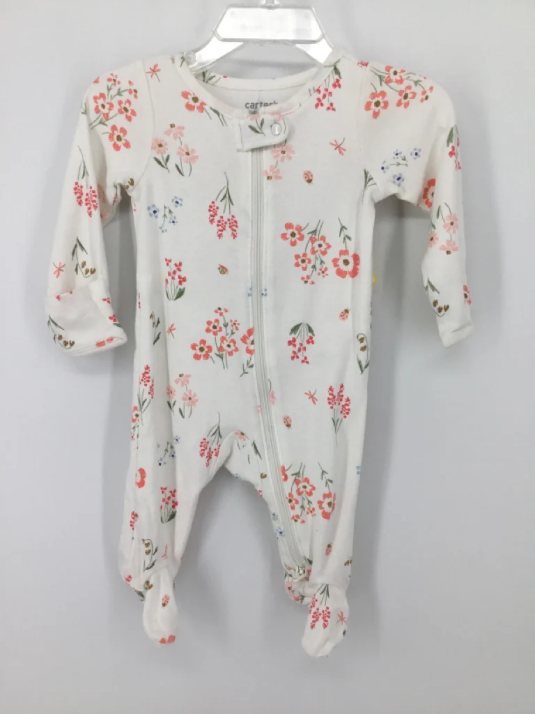 Just One You Made by Carters Child Size 3 Months White Sleepers