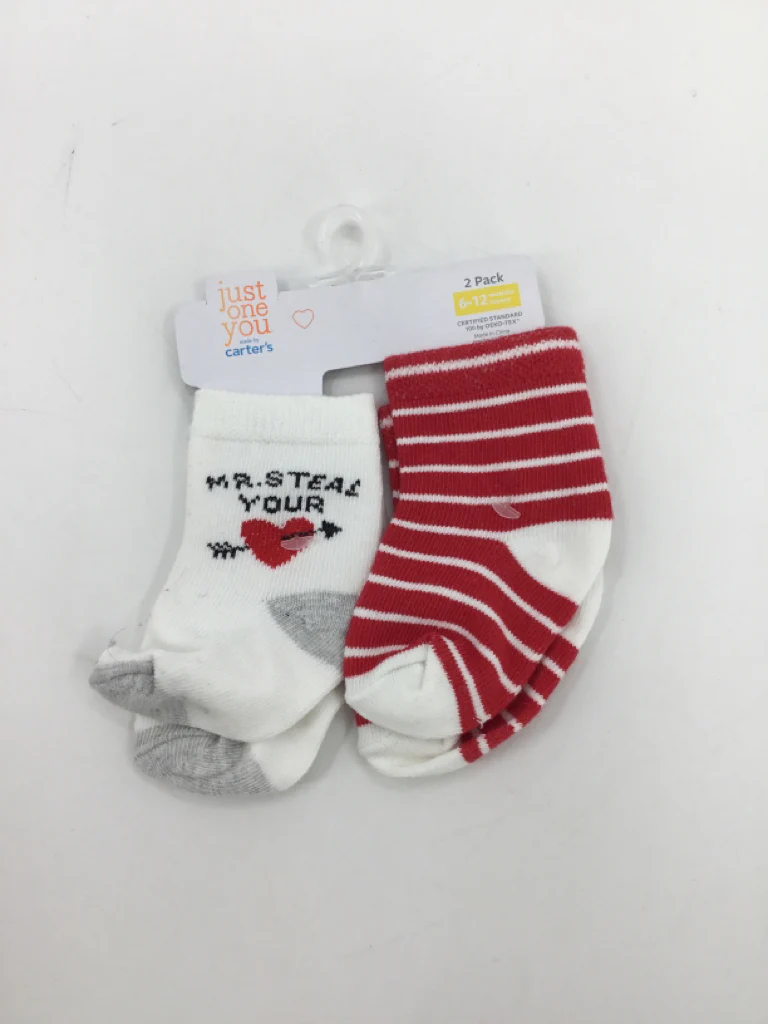 Just One You Made by Carters Child Size 6-12 Months Red Valentine's Day Socks