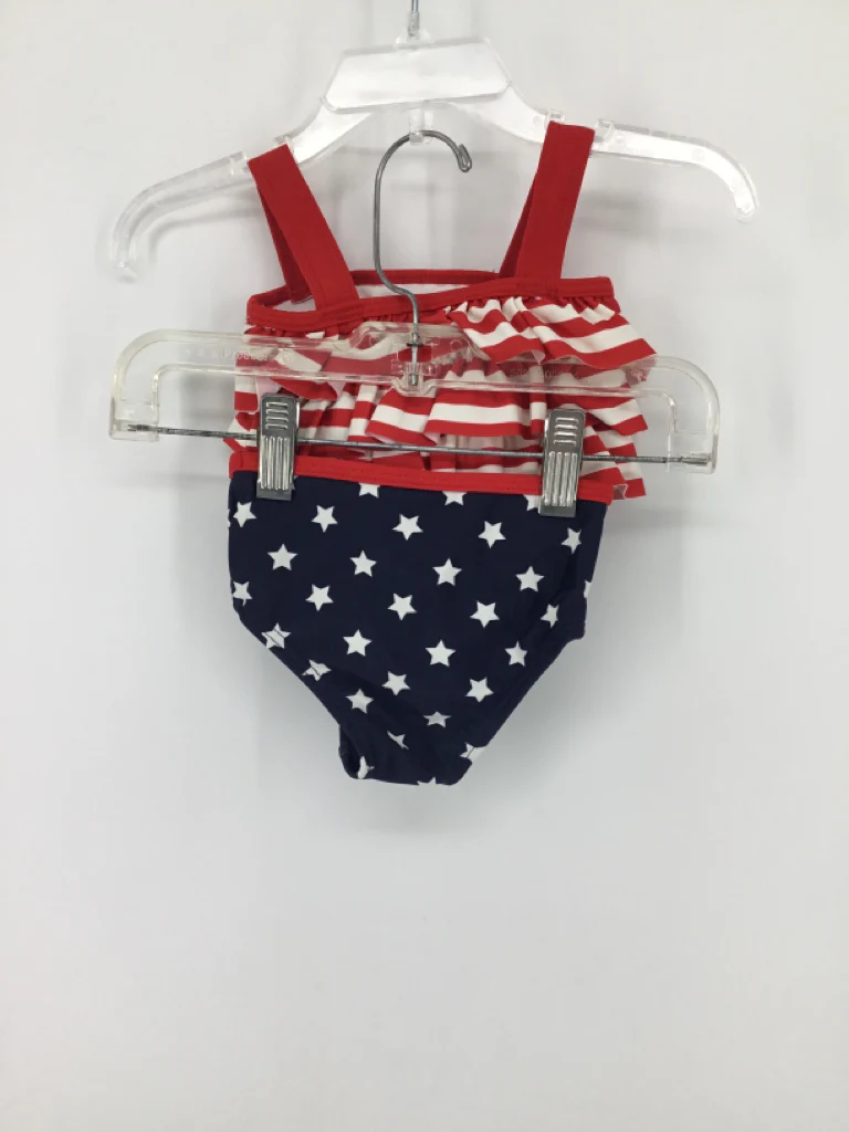 Just One You Made by Carters Child Size 6 Months Red Stars & Stripes Swimsuit - Image 2