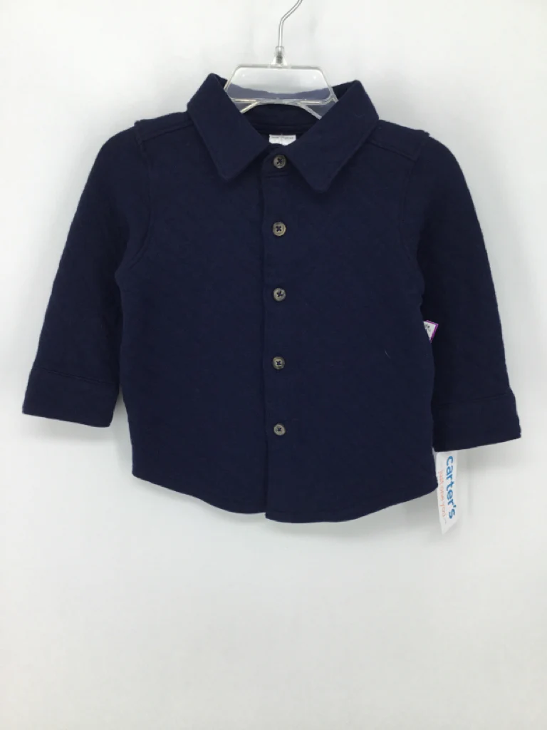Just One You Made by Carters Child Size 9 Months Navy Solid Shirt - boys