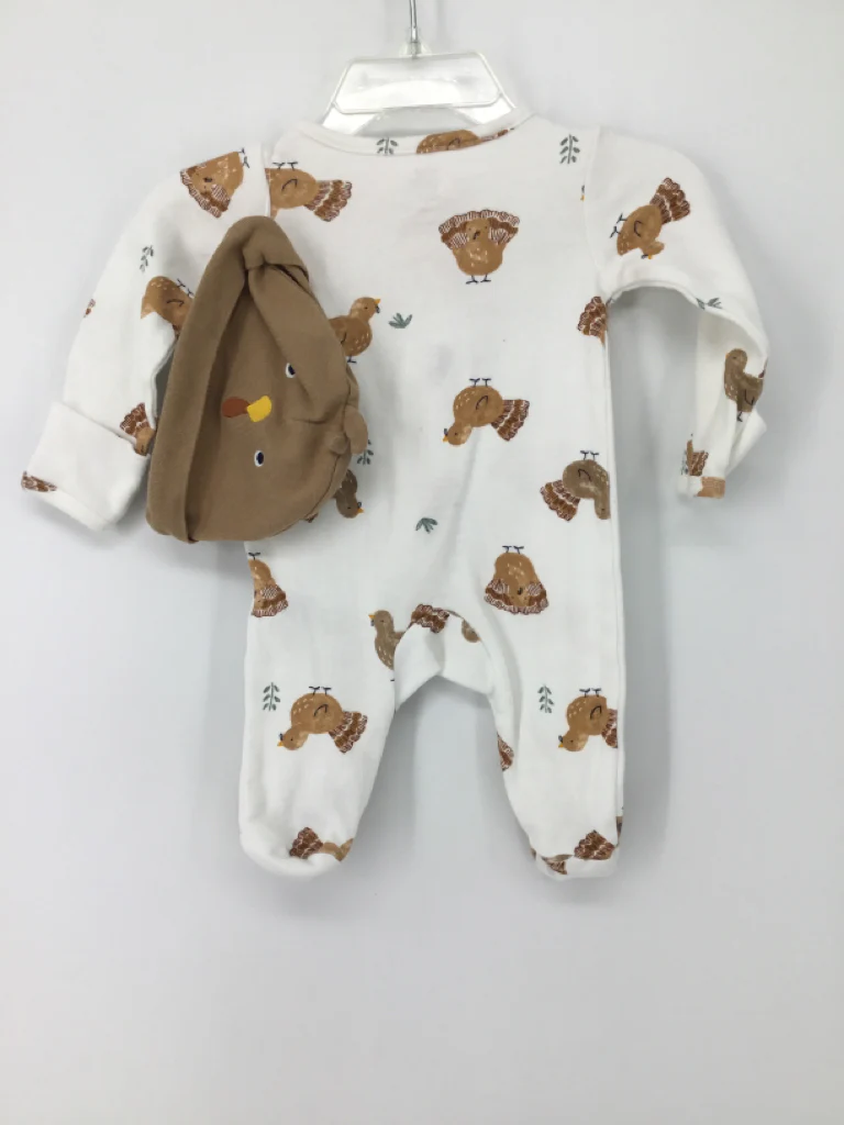 Just One You Made by Carters Child Size Newborn Tan Thanksgiving Sleeper & Hat - Image 2