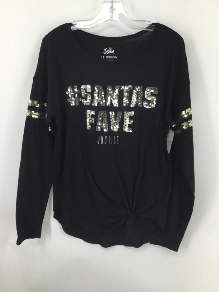 Justice Child Size 12 Months Black Christmas Shirt