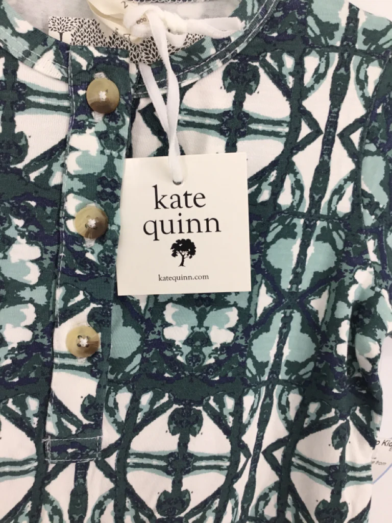 Kate Quinn Organics Child Size 2 Green Print Shirt - boys - Image 2