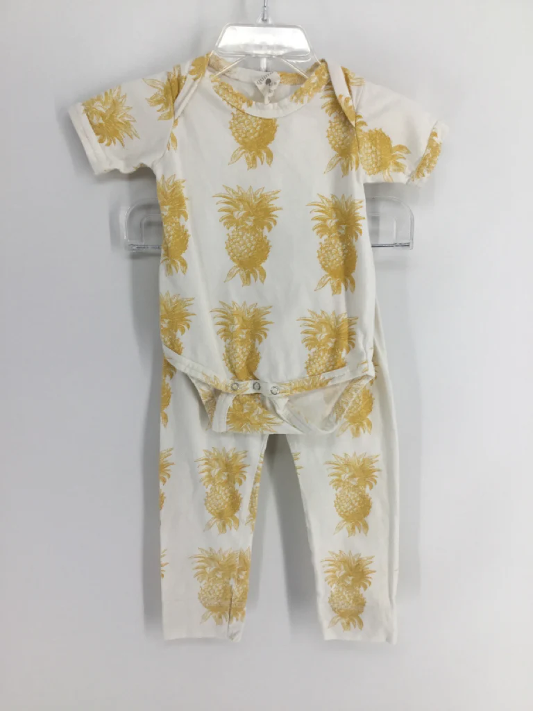 Kate Quinn Organics Child Size 3-6 Months Yellow Outfit - girls