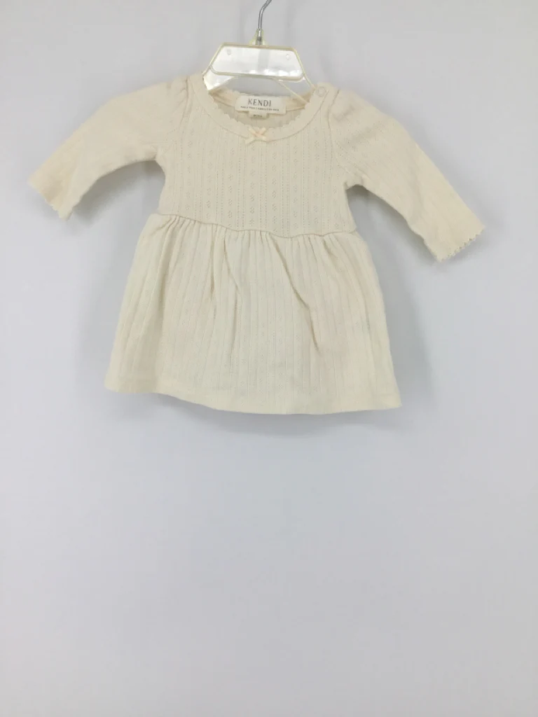 Kendi Child Size 0-3 Months Cream Dress - girls