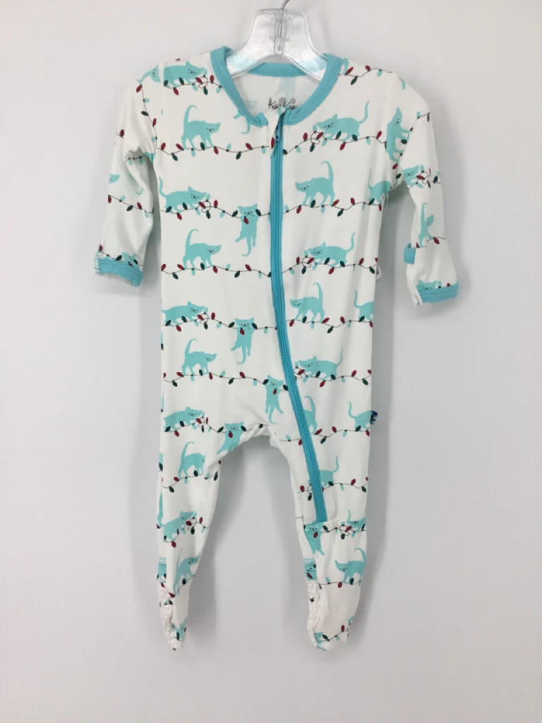 Kickee Pants Child Size 0-3 Months Blue Christmas Sleeper