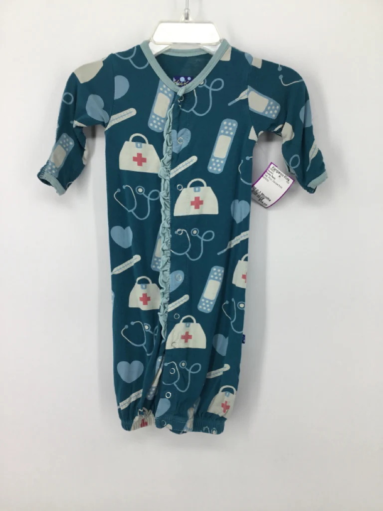 Kickee Pants Child Size 0-3 Months Teal Sleepers