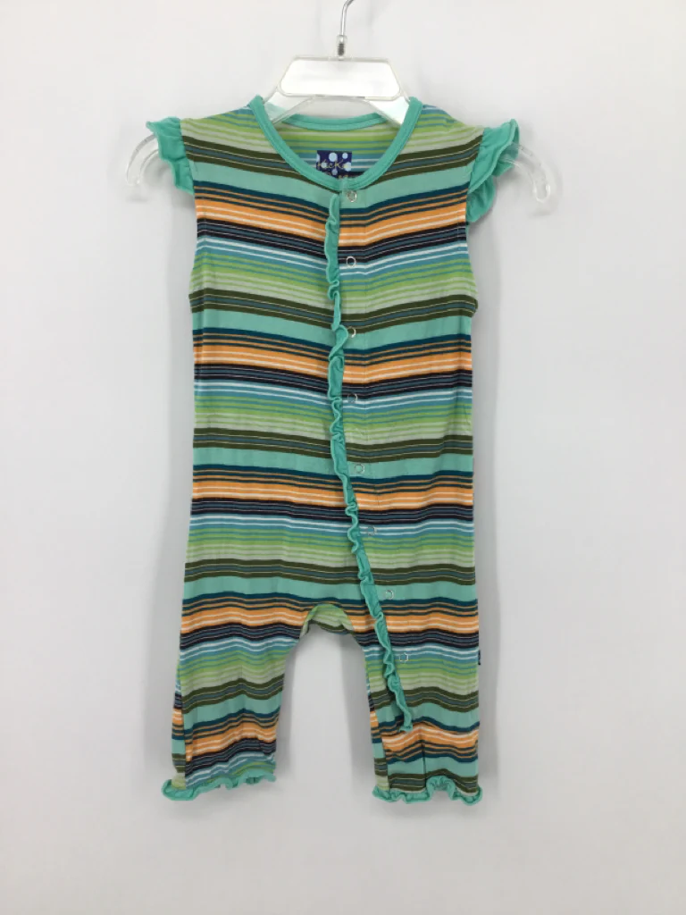 Kickee Pants Child Size 3-6 Months Green Outfit - girls