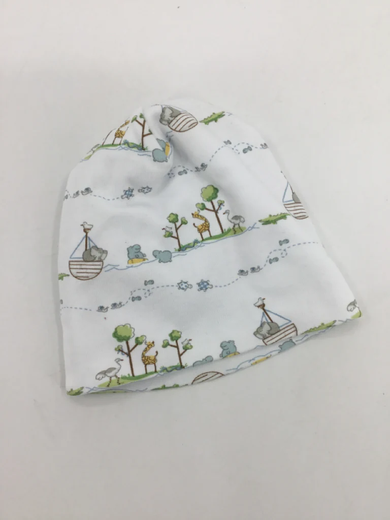 Kissy Kissy Child Size Preemie White Animal Print Hats - boys