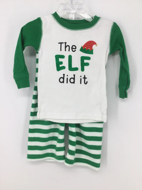 Koala Kids Child Size 12 Months Green Christmas Pajamas
