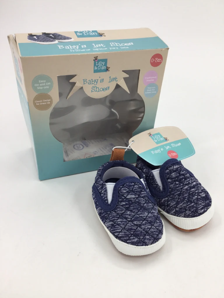 Lily & Dan Child Size 1 Toddler Blue Baby/Walker Shoes