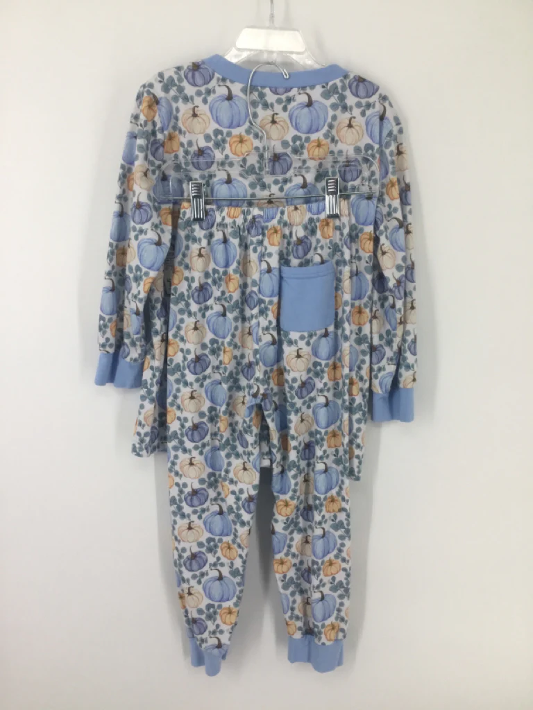 Little J's Smocks Child Size 6 Blue Thanksgiving Pajamas - Image 2