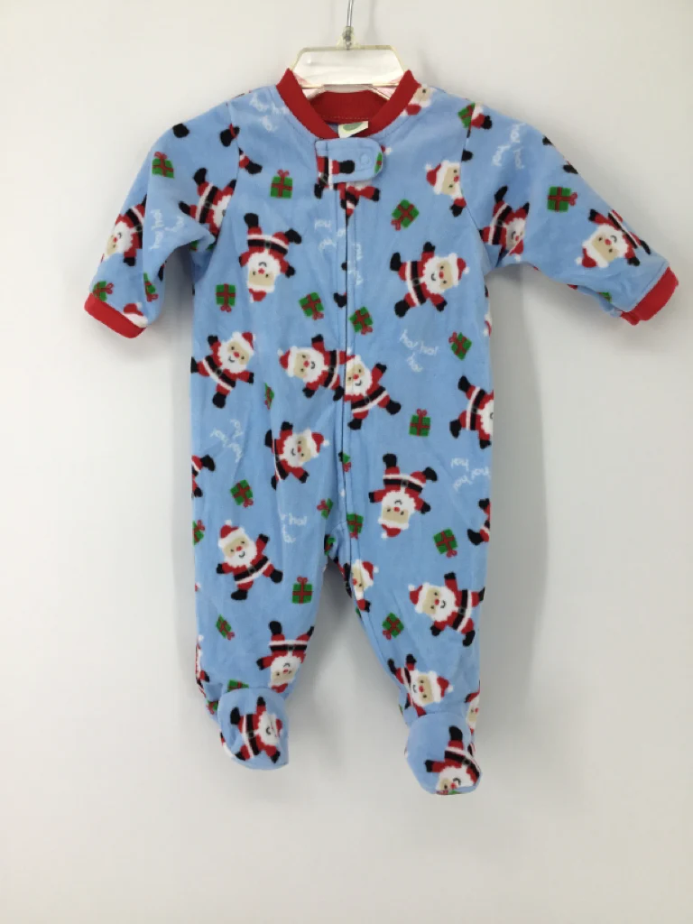 Little Me Child Size 3 Months Blue Christmas Sleeper