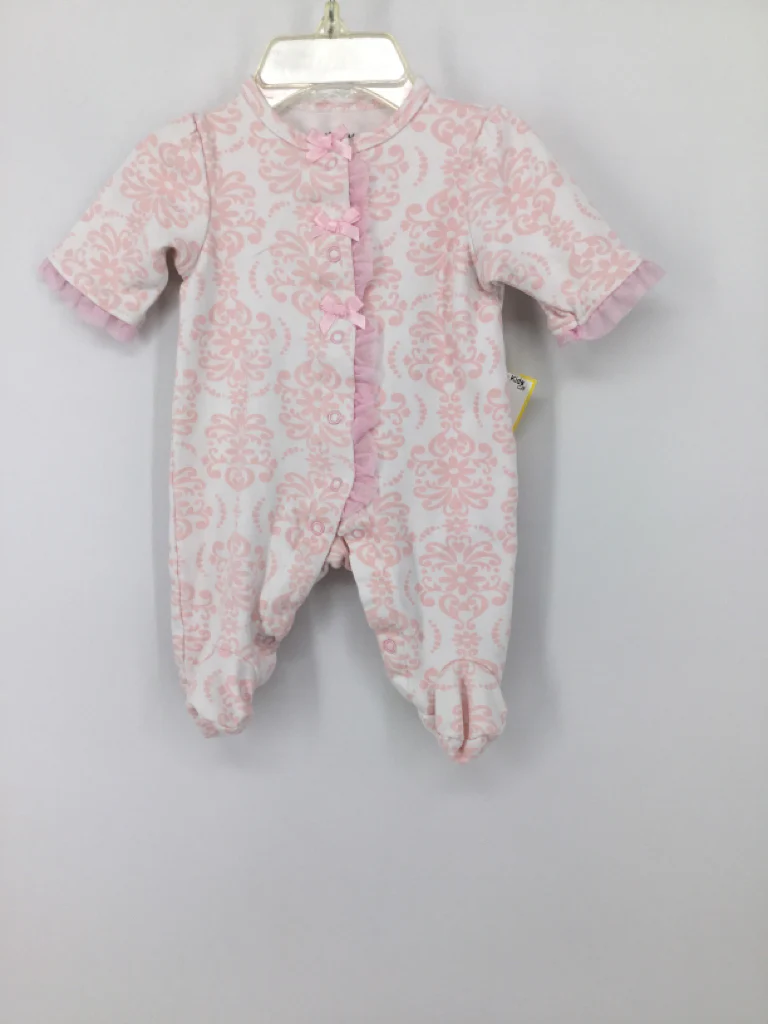 Little Me Child Size Preemie Pink Sleepers