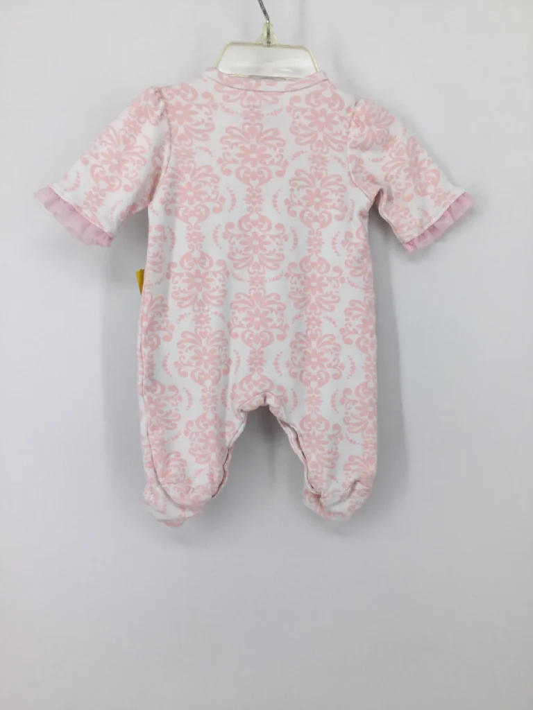 Little Me Child Size Preemie Pink Sleepers - Image 2