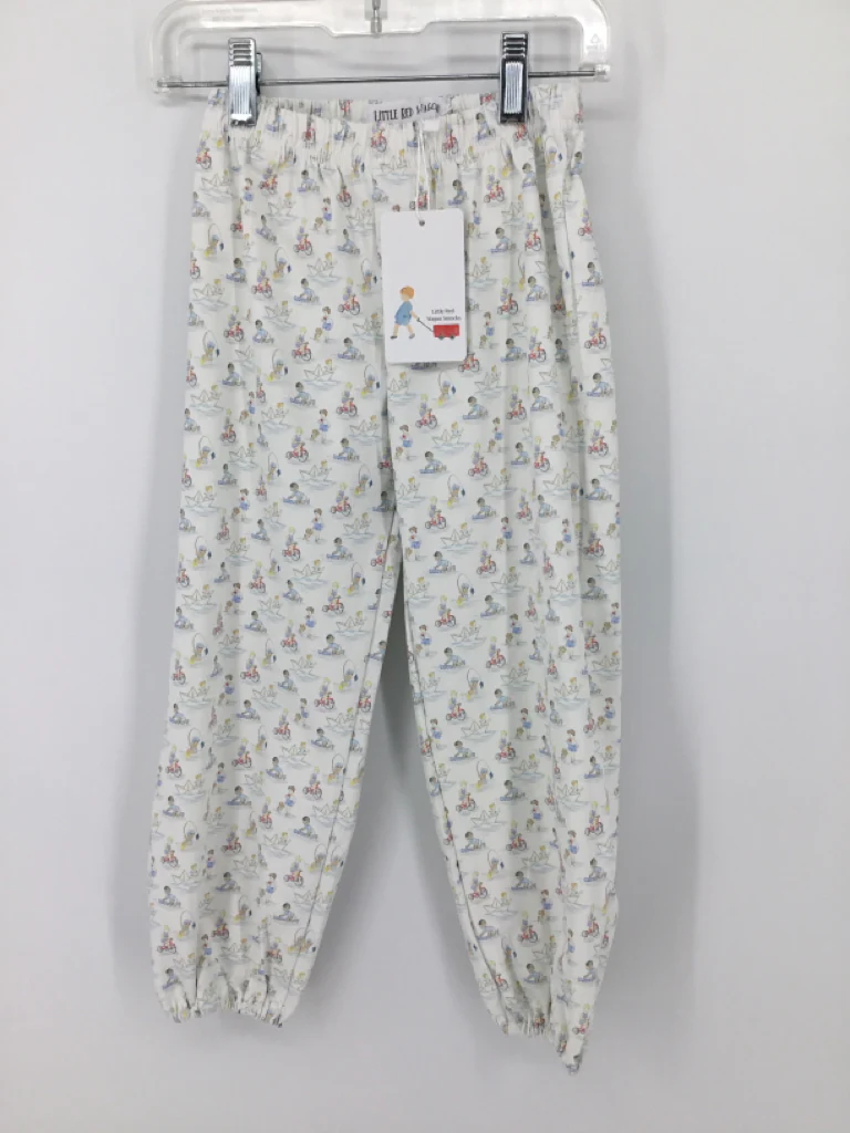 Little Red Wagon Child Size 4 White Print Pants - boys