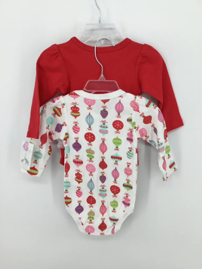 Little Treasure Child Size 3-6 Months Red Christmas Onesie Set - Image 3