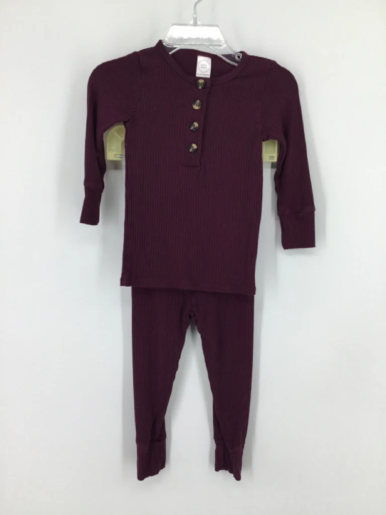 Lou Lou Child Size 18-24 Months Burgundy Pajamas - girls