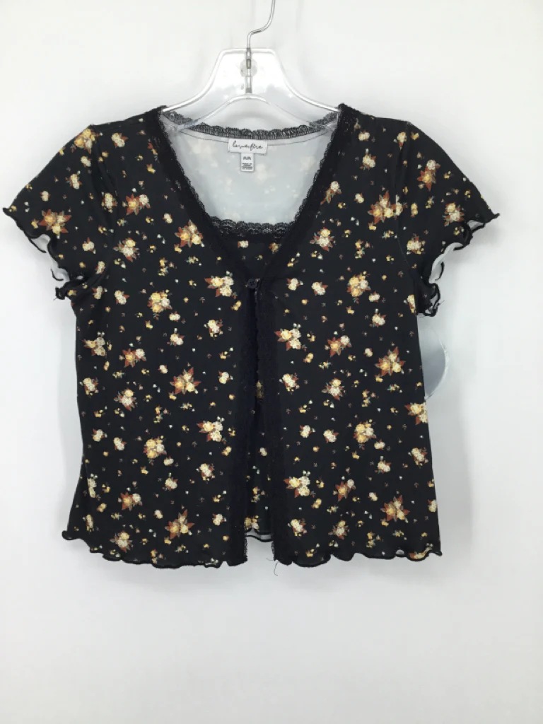 Love Fire Child Size 8 Black Shirt - girls
