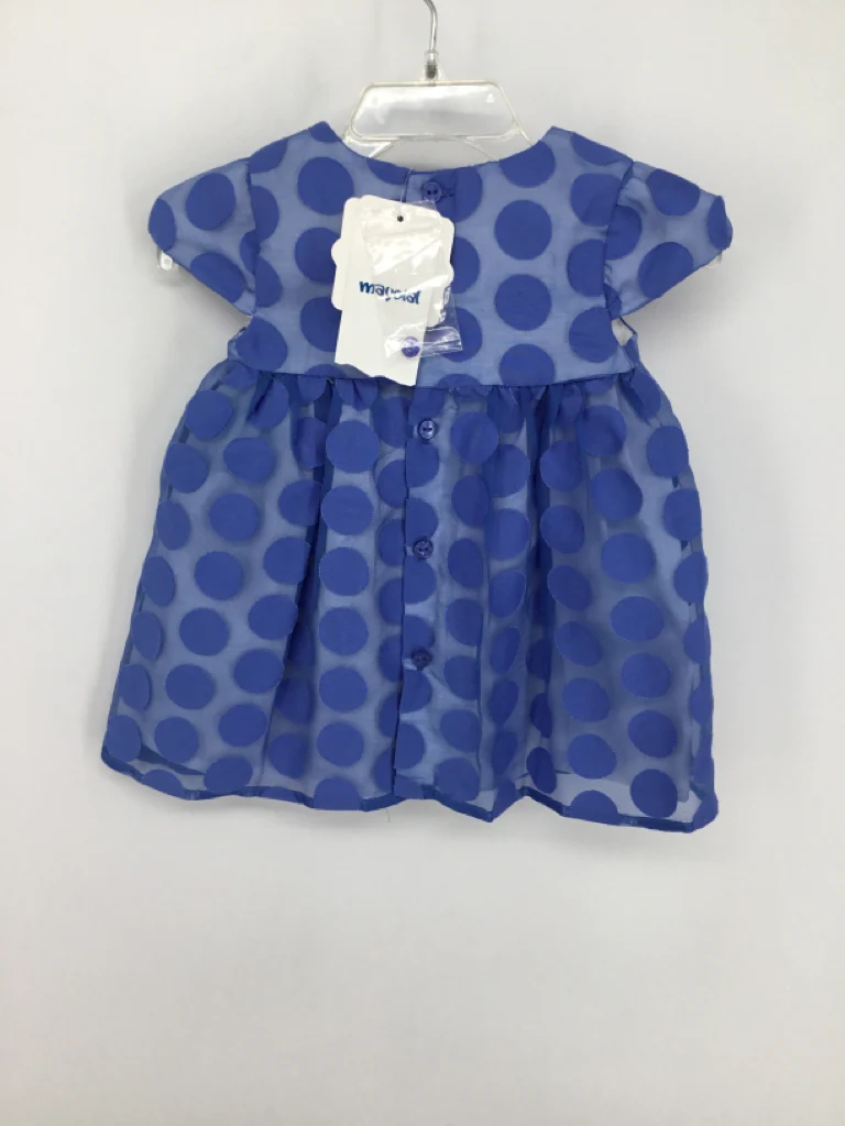 Mayoral Child Size 6-9 Months Blue Dress - girls - Image 3