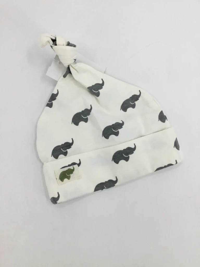 Monica + Andy Child Size Newborn White Animal Print Hats - boys