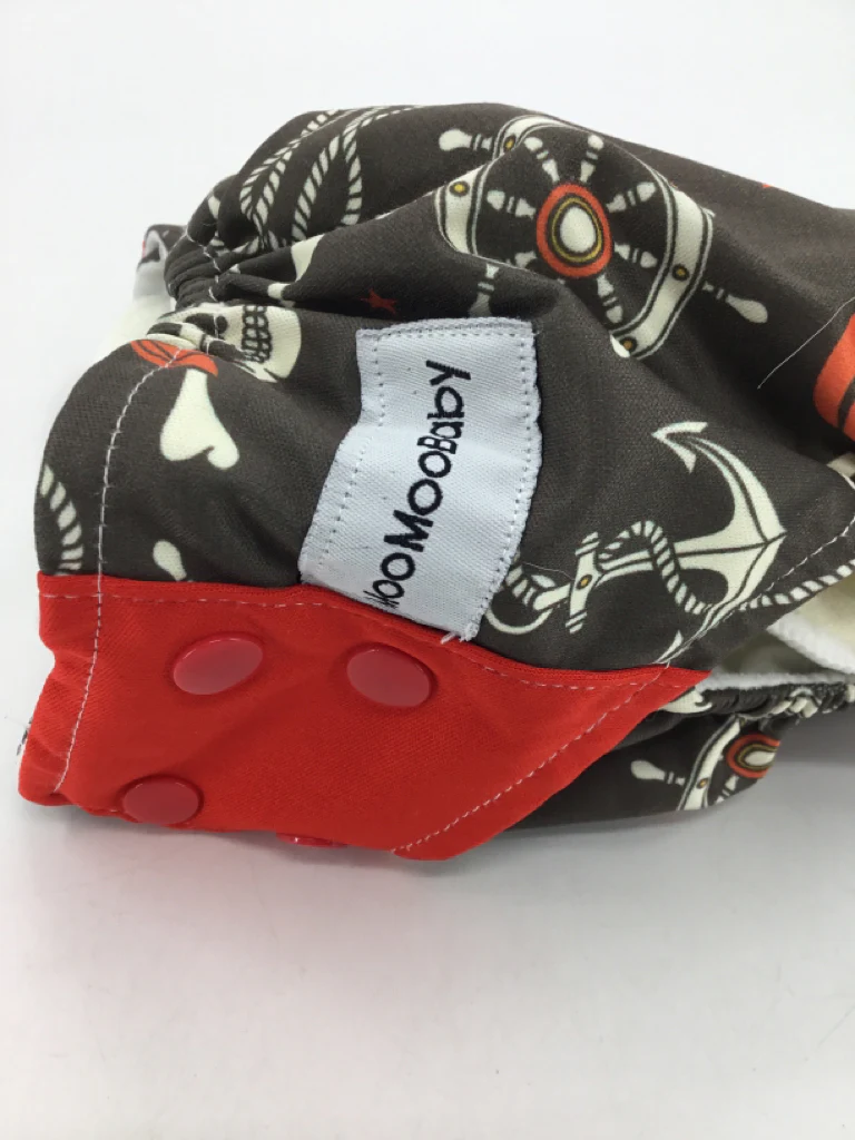MooMoo Baby Child Size One Size Brown Print All in One Cloth Diaper - Image 2