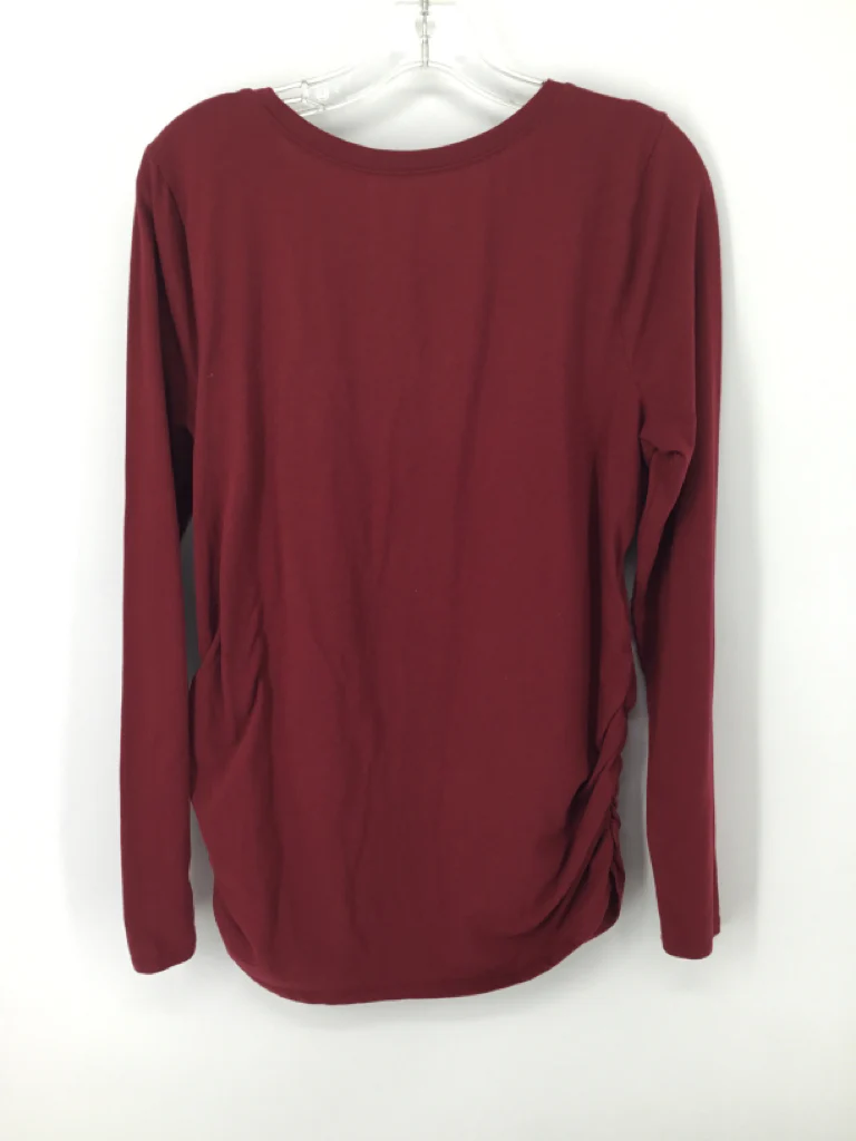 Motherhood Maternity Child Size L Burgundy Christmas Maternity Shirt - Image 2