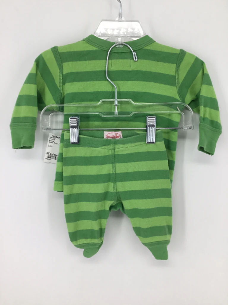 Mudpie Child Size 0-6 Months Green Christmas Pajamas - Image 2