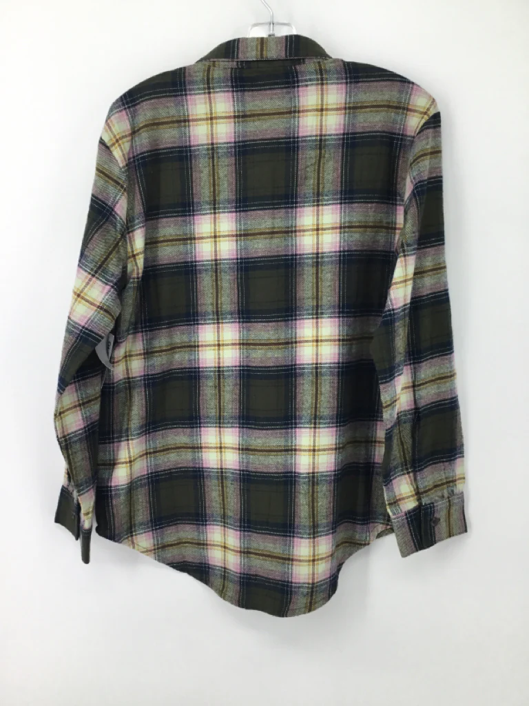 Old Navy Child Size 10 Green Plaid Shirt - boys - Image 3