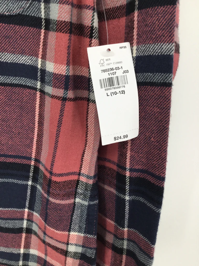Old Navy Child Size 10 Pink Plaid Shirt - boys - Image 2