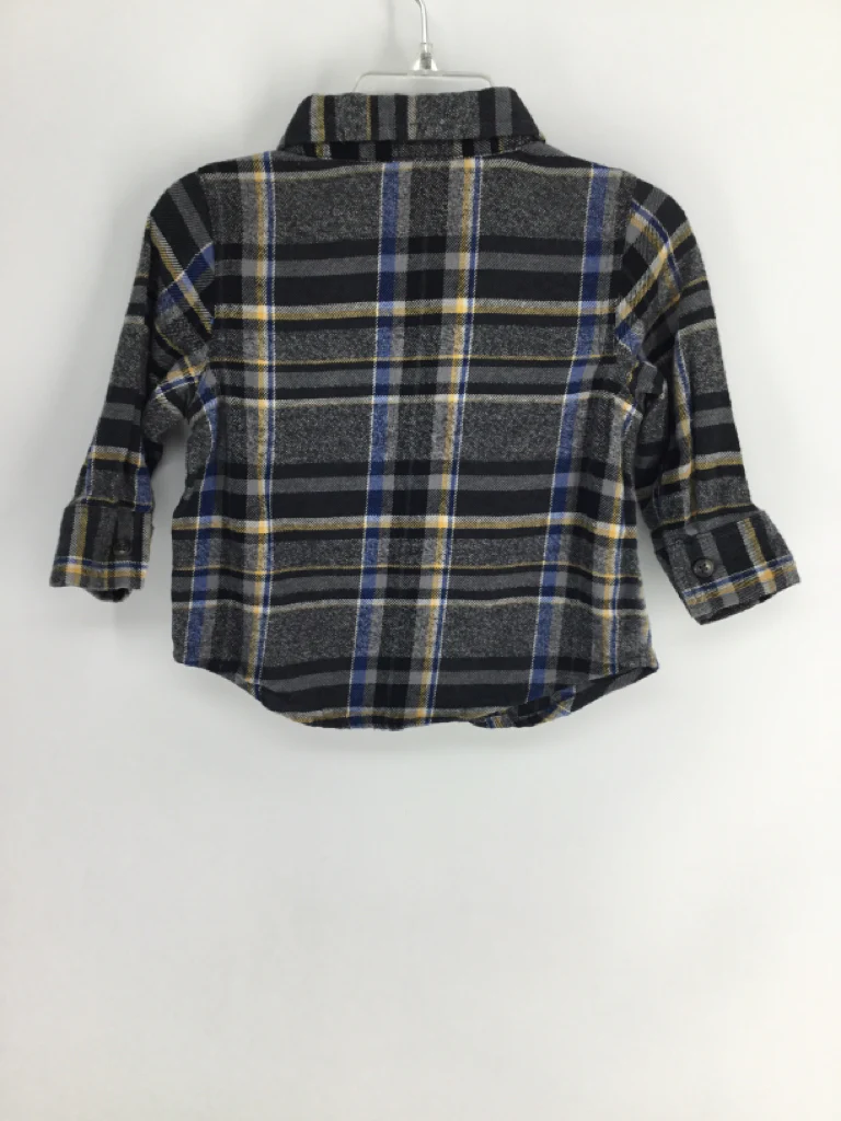 Old Navy Child Size 12-18 Months Gray Plaid Shirt - boys - Image 2