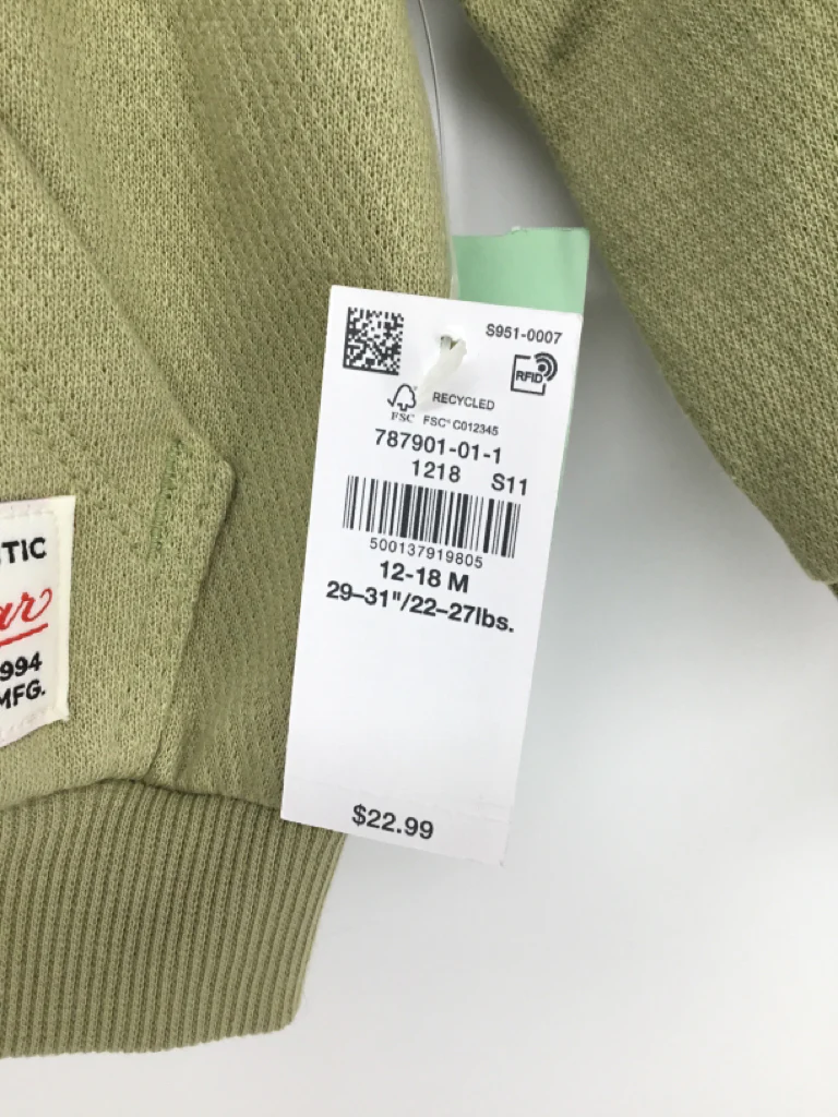 Old Navy Child Size 12-18 Months Green Solid Hoodie - boys - Image 2