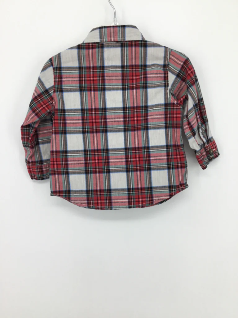 Old Navy Child Size 12-18 Months Red Plaid Shirt - boys - Image 2