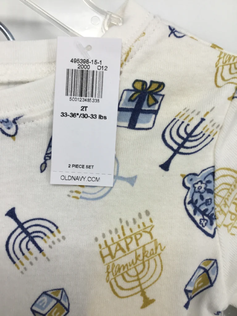 Old Navy Child Size 2 Blue Hanukkah Pajamas - Image 2