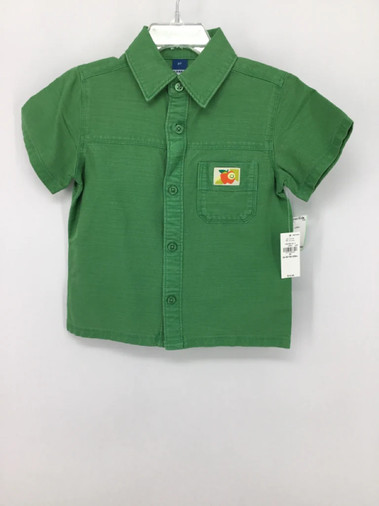 Old Navy Child Size 2 Green Solid Shirt - boys