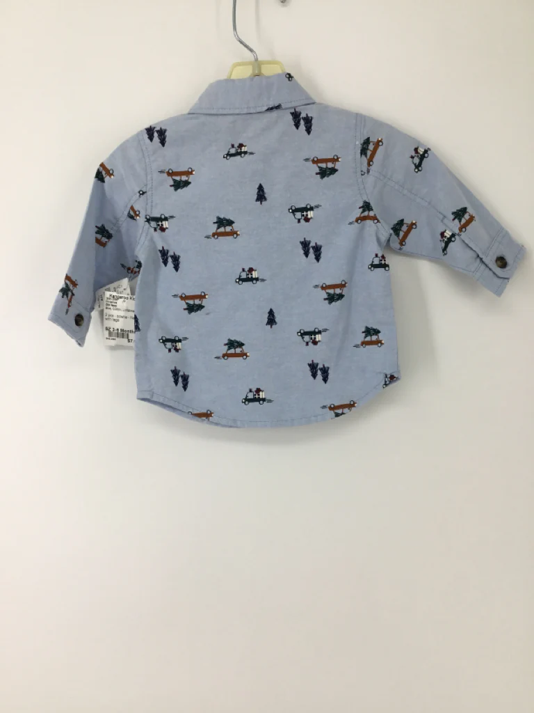 Old Navy Child Size 3-6 Months Blue Christmas Shirt - Image 3