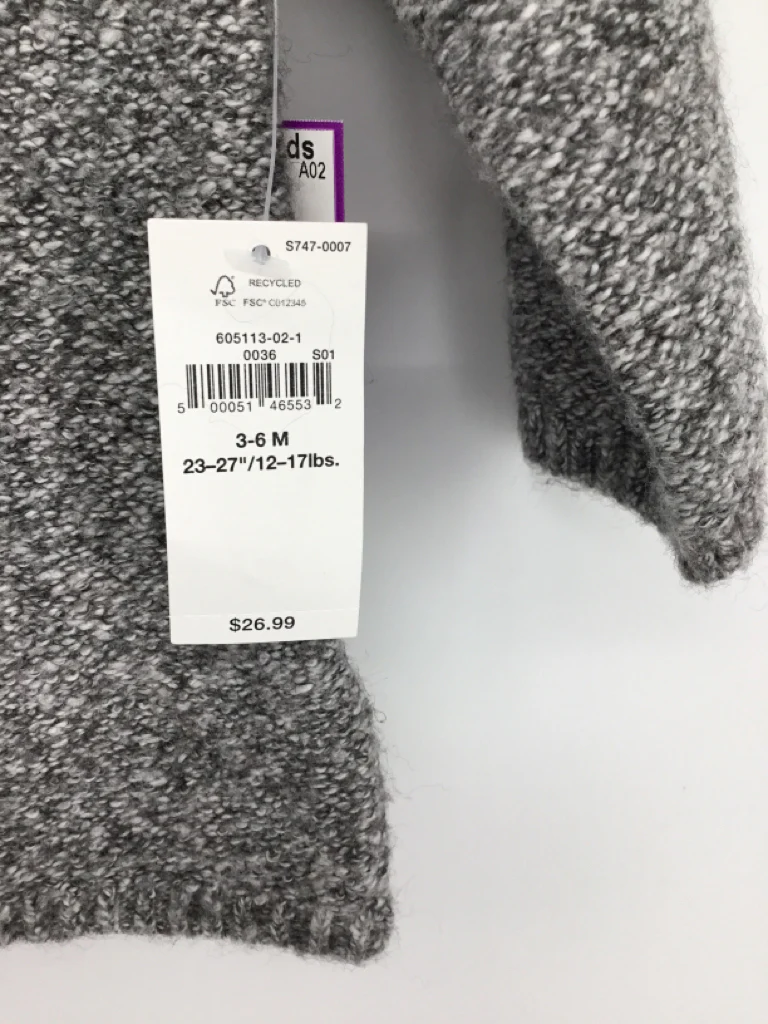 Old Navy Child Size 3-6 Months Gray Marbled Sweater - boys - Image 2