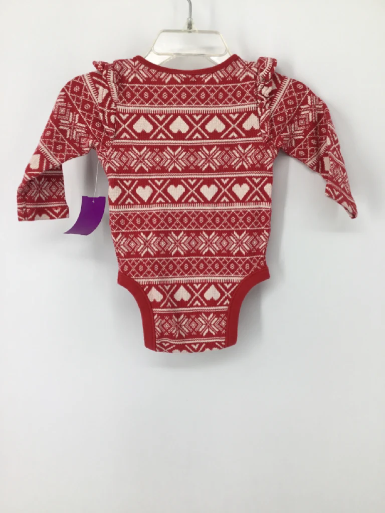 Old Navy Child Size 3-6 Months Red Onesie - Image 2