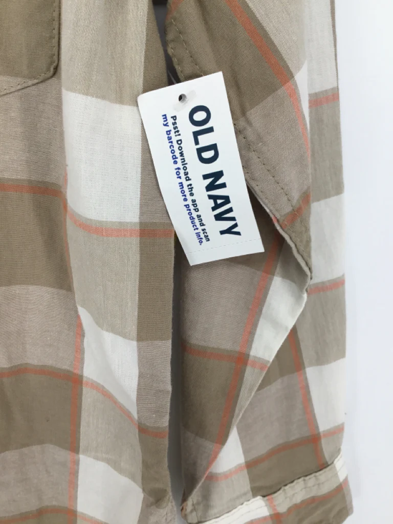 Old Navy Child Size 6 Tan Plaid Shirt - boys - Image 2