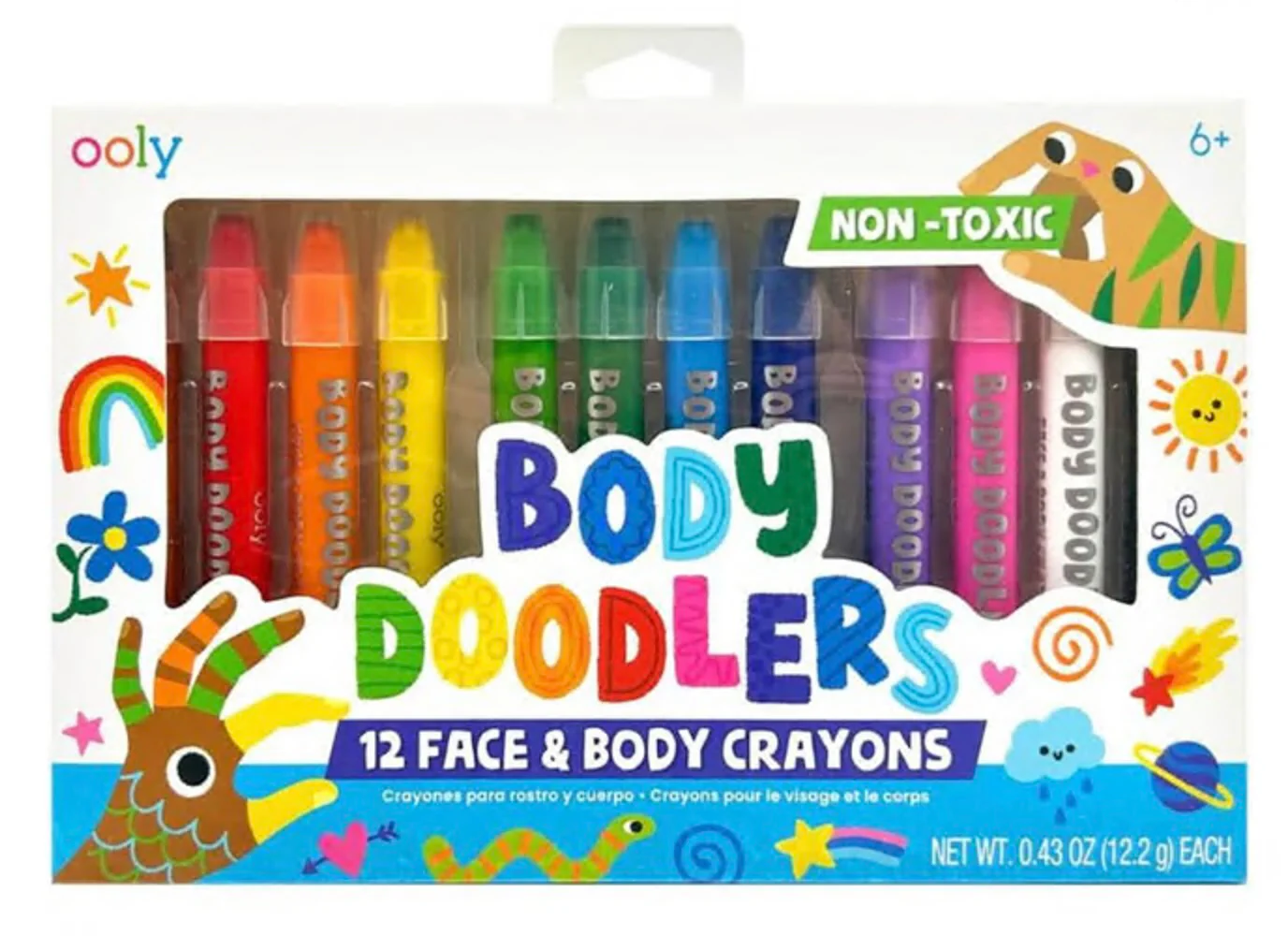 Ooly - Body Doodlers Face & Body Crayons (Set of 12 Colors)