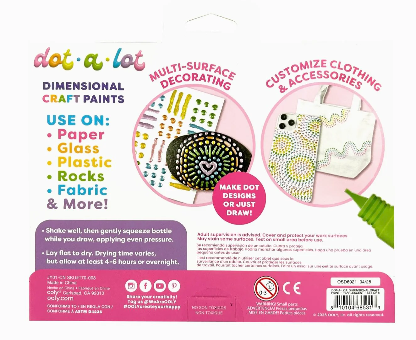 Ooly - Dot-a-Lot Dimentional Craft Paints (Pearlescent) - Image 2