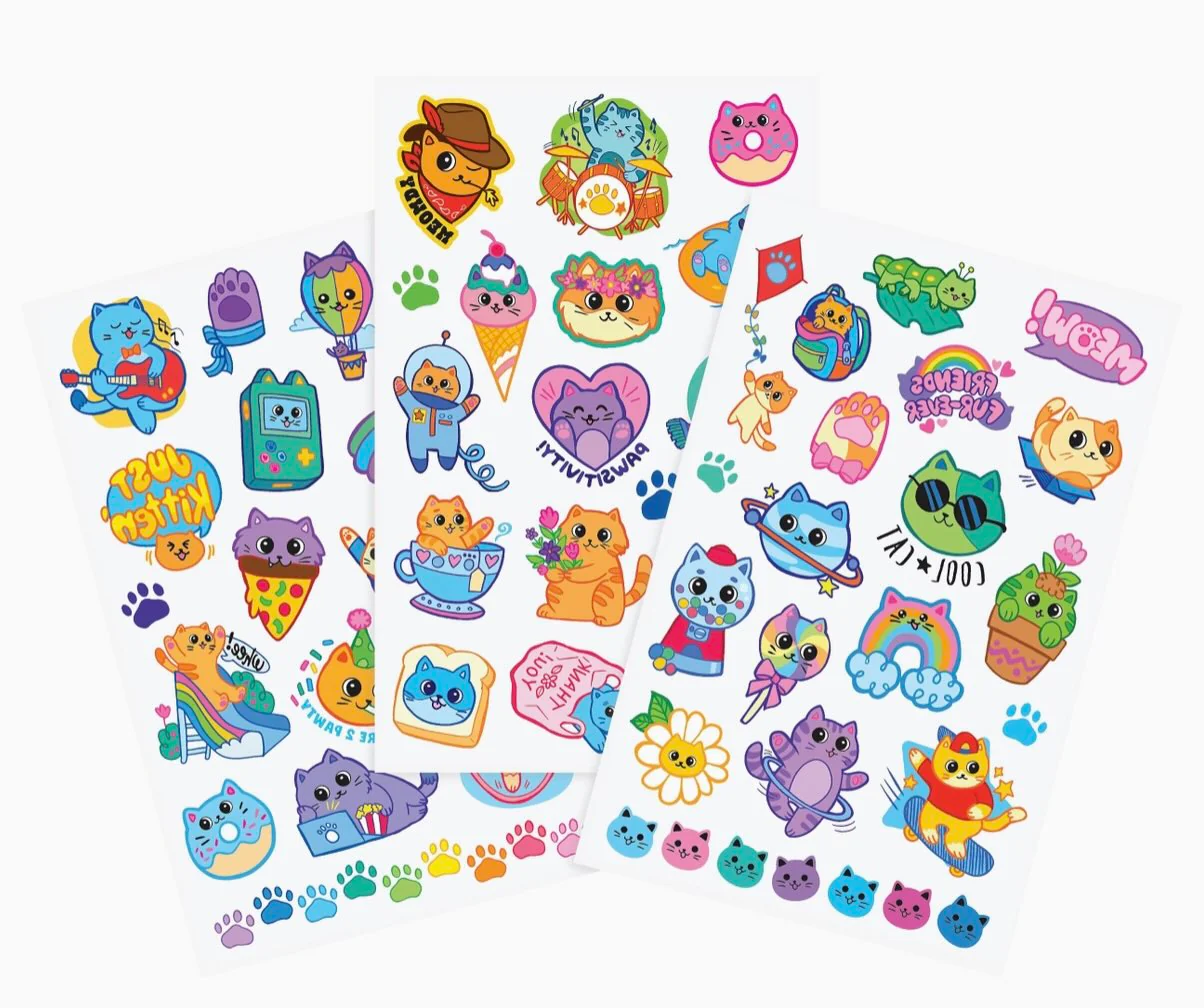 Ooly - Glitter Tattoo Palooza Temporary Tattoos (Colorful Cats) - Image 2