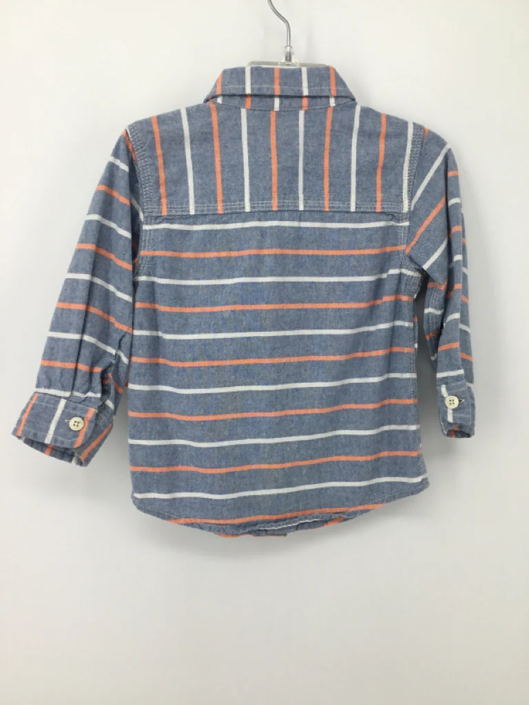 OshKosh B'gosh Child Size 24 Months Blue Stripe Shirt - boys - Image 2