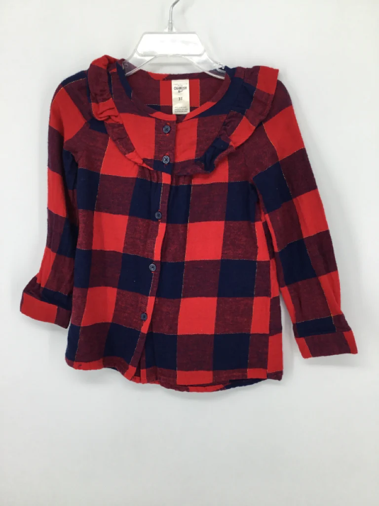 OshKosh B'gosh Child Size 3 Red Shirt - girls