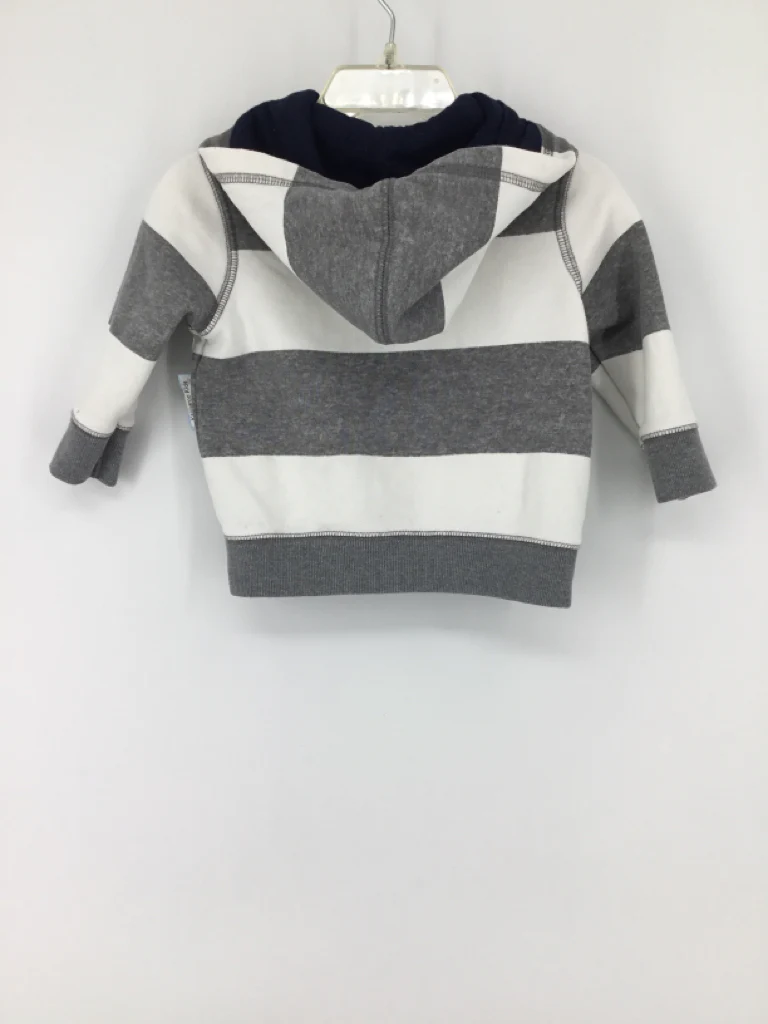 OshKosh B'gosh Child Size 6 Months Gray Stripe Hoodie - boys - Image 2