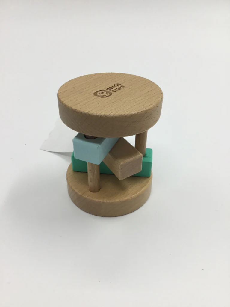 Panda Crate Wooden Rolling Rattle