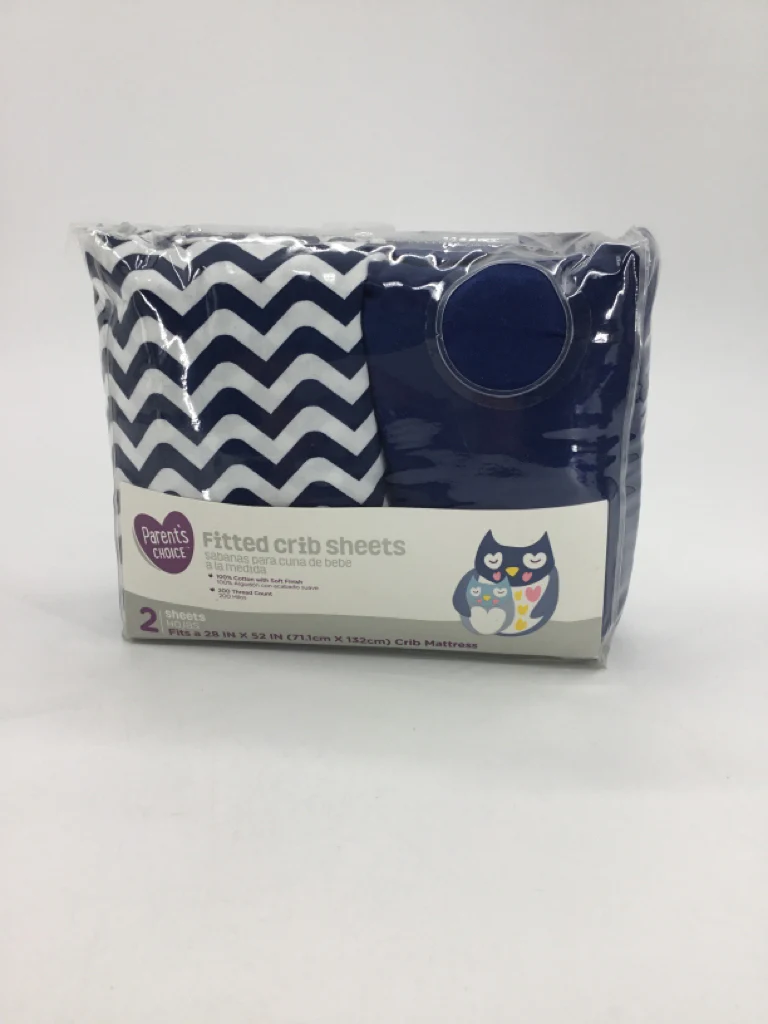 Parent's Choice Navy Crib Sheet Set of 2