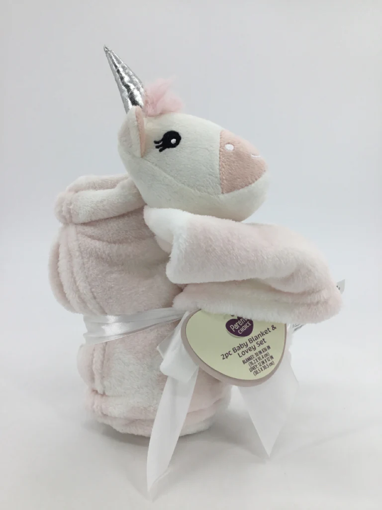 Parent's Choice Pink Solid Blanket and Lovey Set