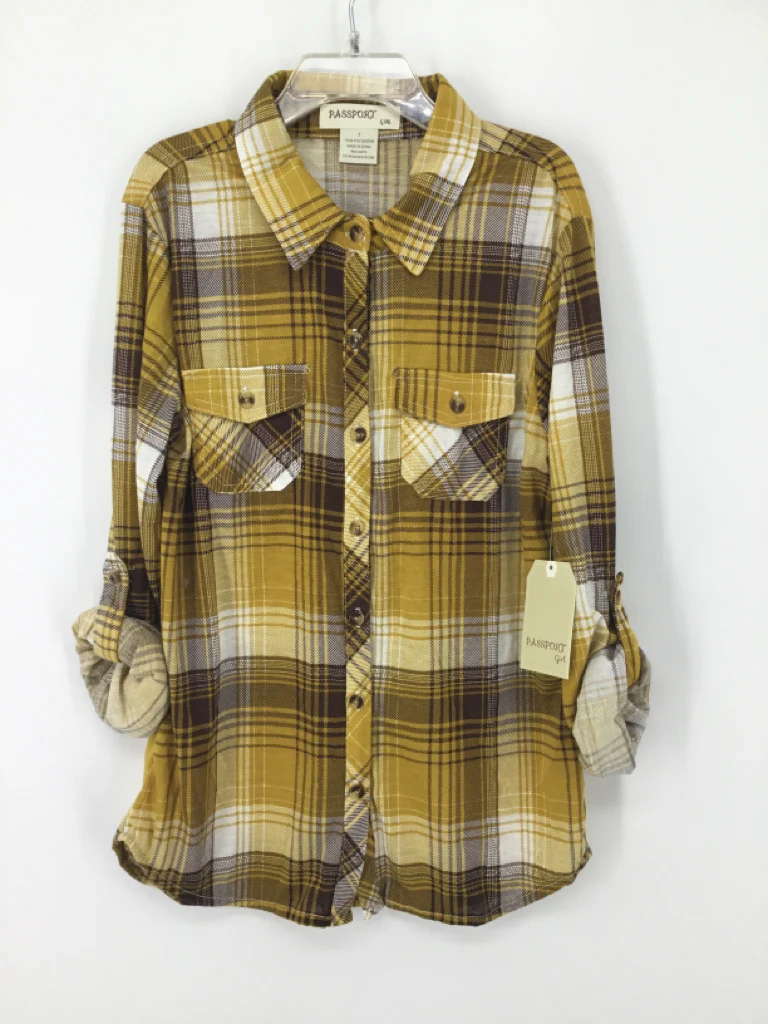 Passport Child Size 7 Yellow Shirt - girls