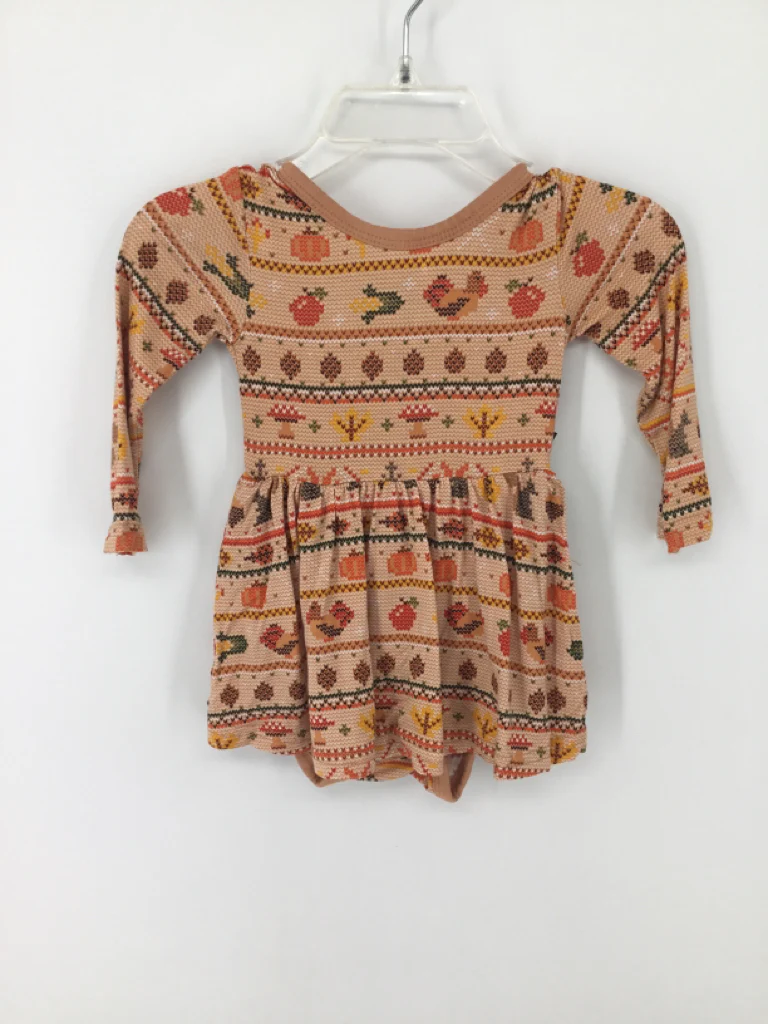 Play by Little Sleepies Child Size 0-3 Months Brown Thanksgiving Outfit